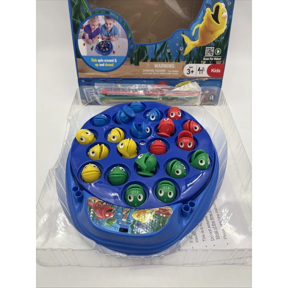 Ambassador Games The Fishing Game 2-4 Players Ages 3+ Motorized Spinning Pond